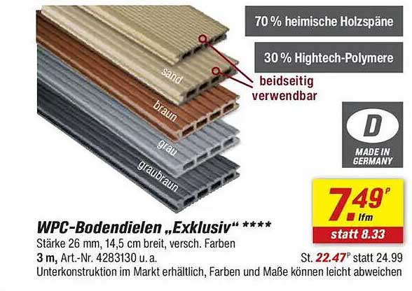 WPC-Bodendielen „Exklusiv“ ****