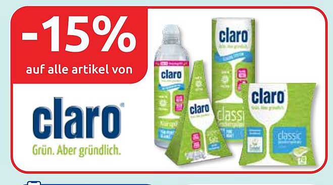 -15% auf alle Artikel von claro