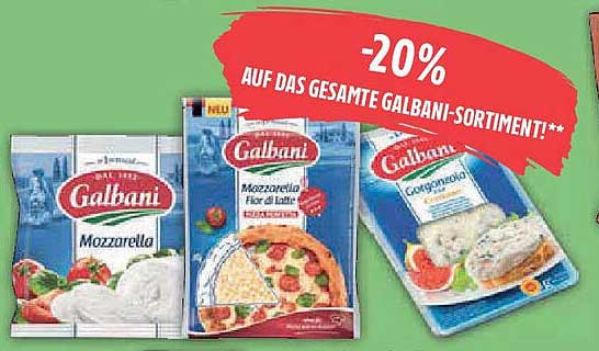-20% AUF DAS gesamte GALBANI-SORTIMENT!