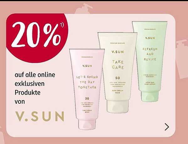 20% Rabatt auf alle online exklusiven Produkte von V.SUN