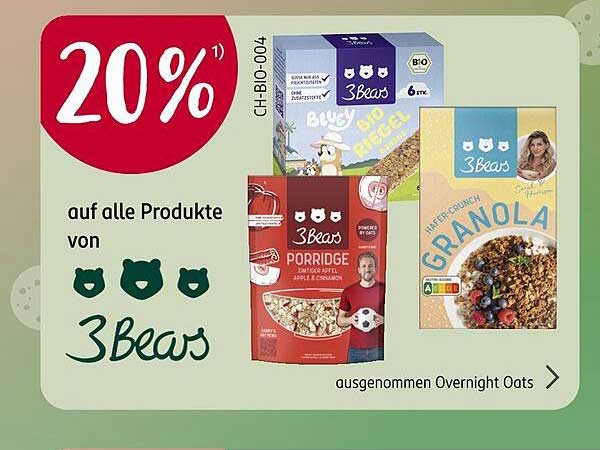 20% Rabatt auf alle Produkte von 3Bears