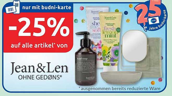-25% auf alle Artikel von Jean & Len