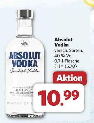Absolut Vodka 0,7-l-Flasche, 40 % Vol.