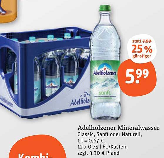 Adelholzener Mineralwasser Classic, Sanft oder Naturhell
