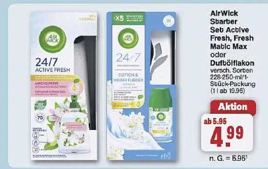 AirWick Starter Set Active Fresh oder Duftölflakon