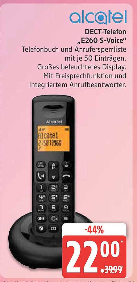 alcatel DECT-Telefon „E260 S-Voice“