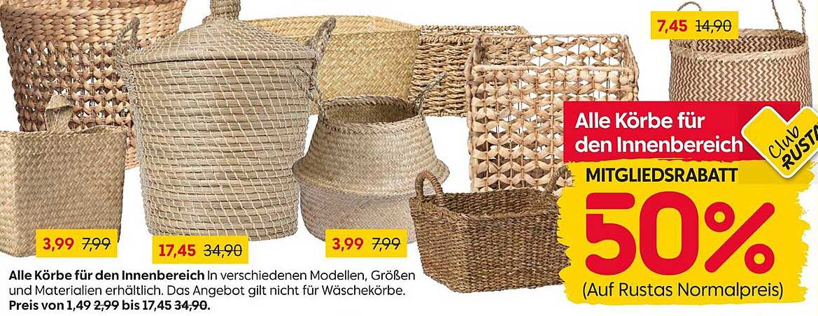 Alle Körbe für den Innenbereich mit 50% Rabatt