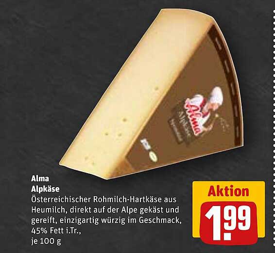 Alma Alpkäse - Österreichischer Rohmilch-Hartkäse