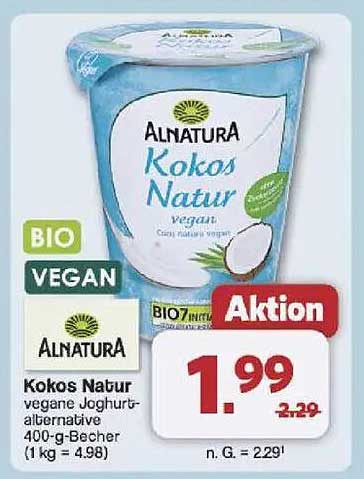 Alnatura Kokos Natur vegane Joghurt-Alternative 400-g-Becher