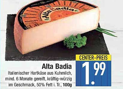 Alta Badia - Italienischer Hartkäse aus Kuhmilch