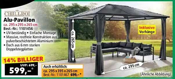 Alu-Pavilion von Chillroi 295 x 295 x 265 cm