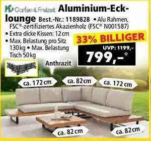 Aluminium-Ecklounge mit extra dicken Kissen – 33% Rabatt