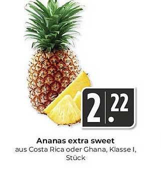 Ananas extra sweet aus Costa Rica oder Ghana, Klasse I, Stück