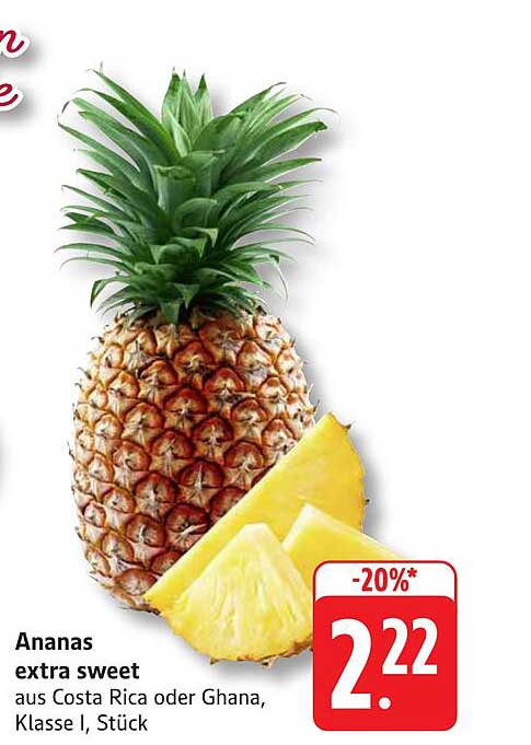 Ananas extra sweet aus Costa Rica oder Ghana, Klasse I, Stück