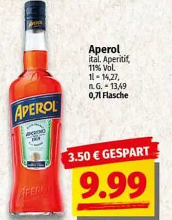 Aperol - italiaischer Aperitif, 11% Vol.