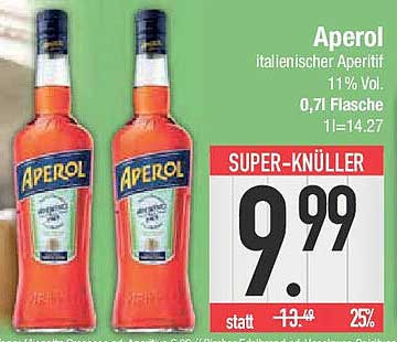 Aperol - Italienischer Aperitif 11% Vol. 0,7l Flasche