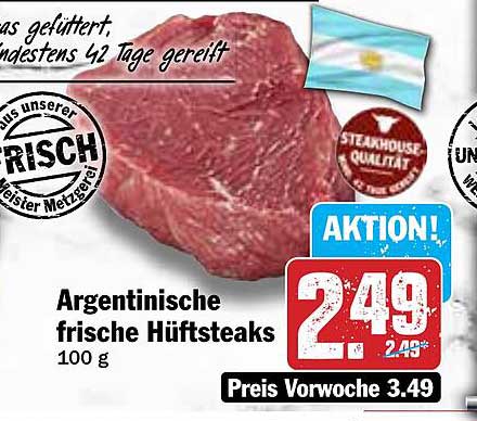 Argentinische frische Hüftsteaks