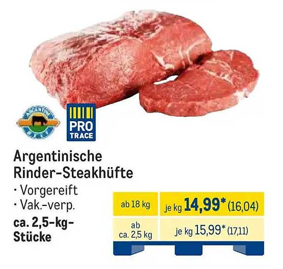 Argentinische Rinder-Steakhälften - Vorgereift und Vak.-verpackt
