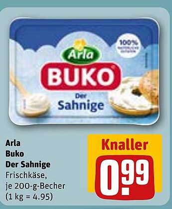 Arla Buko Der Sahnjge Frischkäse, je 200-g-Becher
