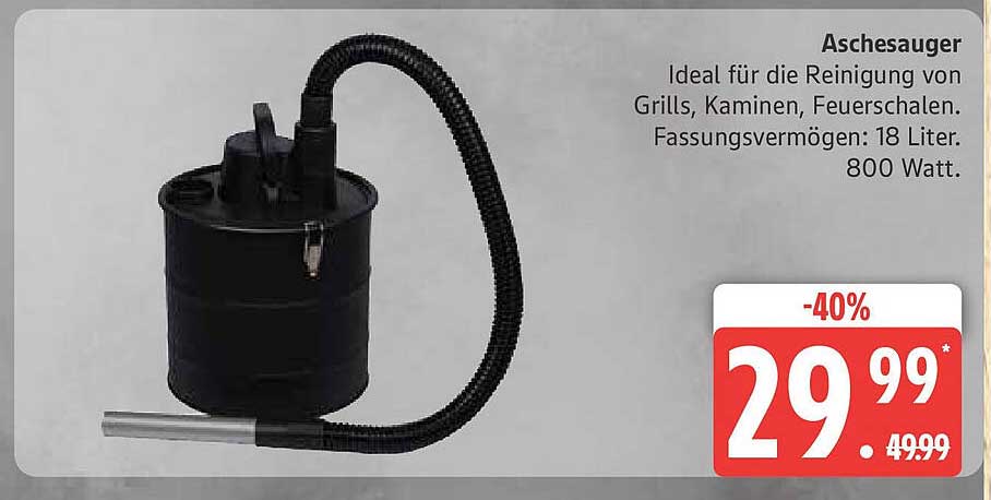 Aschesauger - Ideal für die Reinigung von Grills, Kaminen und Feuerschalen
