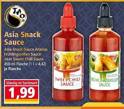 Asia Snack Sauce Ananas oder Sweet-Chili Sauce - 450 ml für nur 1,99 €