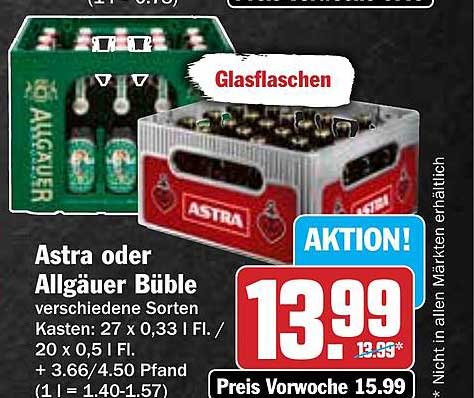 Astra oder Allgäuer Büble - Bierkasten Aktion