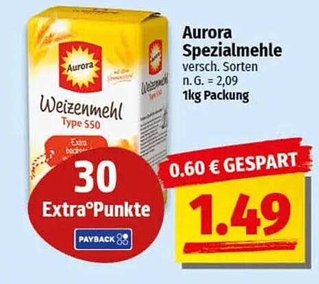Aurora Spezialmehle - verschiedene Sorten 1kg