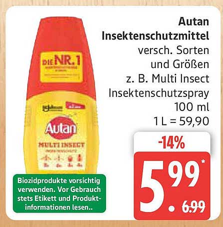 Autan Insektenschutzmittel, verschiedene Sorten und Größen