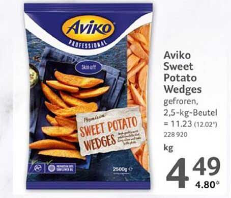 Aviko Sweet Potato Wedges gefroren, 2,5-kg-Beutel