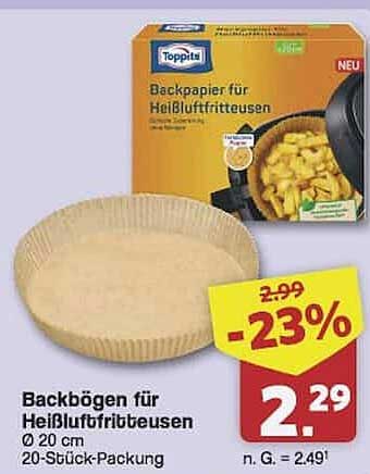 Backbögen für Heißluftfritteusen Ø 20 cm - 20 Stück