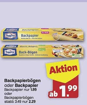 Backpapierbögen oder Backpapier