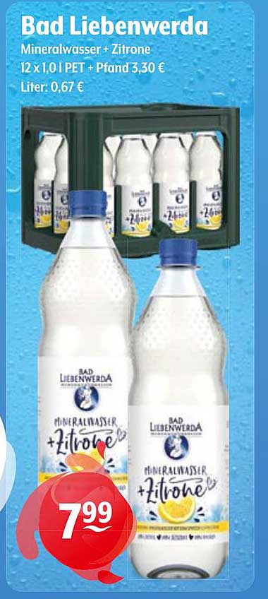Bad Liebenwerda Mineralwasser + Zitrone 12 x 1,0 l PET