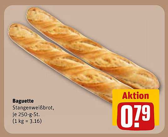 Baguette Stangenweißbrot, je 250-g-St.