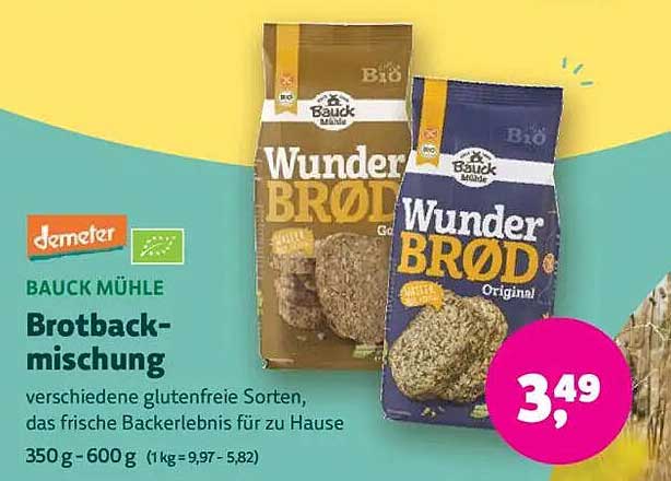 Bauck Mühle Brotbackmischung - verschiedene glutenfreie Sorten