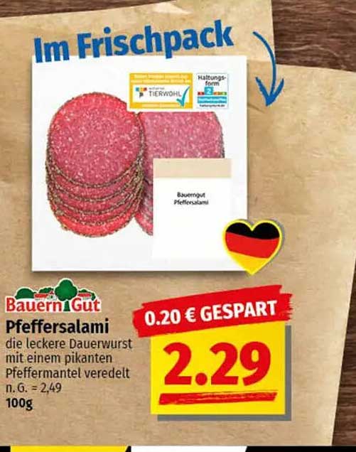 BauernGut Pfeffersalami - die leckere Dauerwurst mit einem pikanten Pfeffermantel