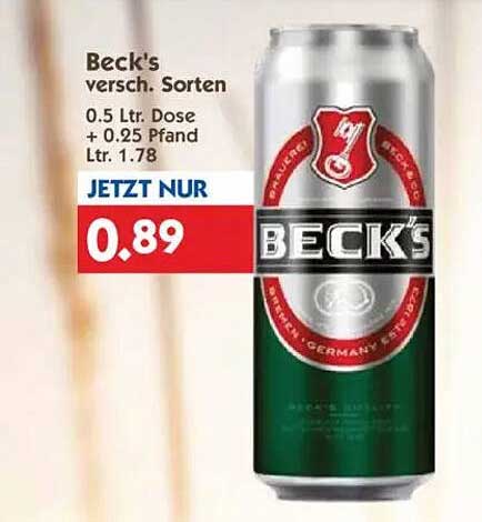 Beck's Bier 0.5 L Dose - Verschiedene Sorten