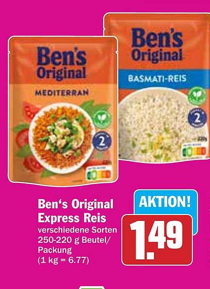Ben's Original Express Reis - Verschiedene Sorten 250-220 g Beutel/Packung