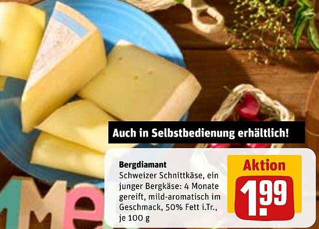 Bergdiamanter Schweizer Schnittkäse, 4 Monate gereift, je 100 g