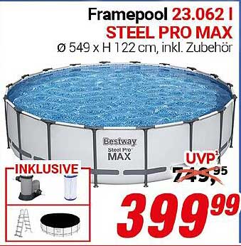 Bestway Steel Pro Max Framepool 23.062 Ø 549 x H 122 cm, inkl. Zubehör