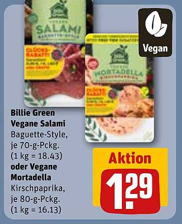 Billie Green Vegane Salami oder Vegane Mortadella