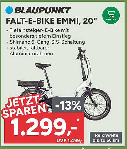 BLAUPUNKT FALT-E-BIKE EMMI, 20"