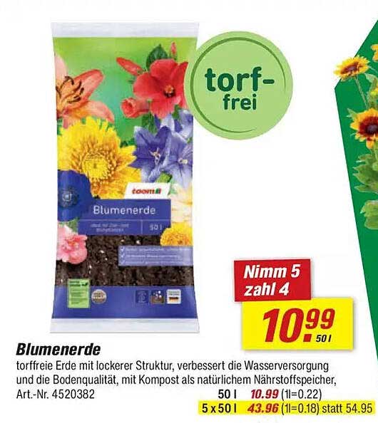 Blumenerde torffrei - 50 l von toom