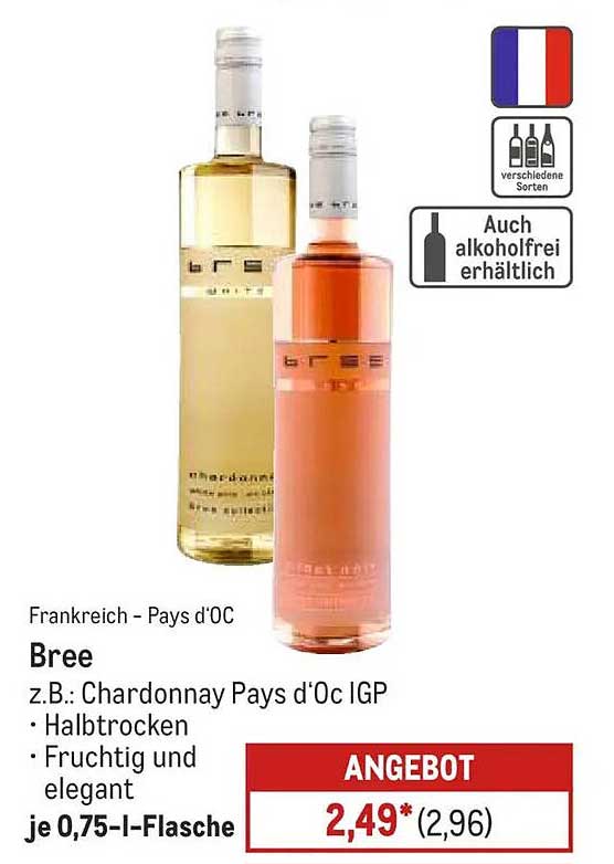 Bree Chardonnay Pays d'Oc IGP - Halbtrocken und Fruchtig