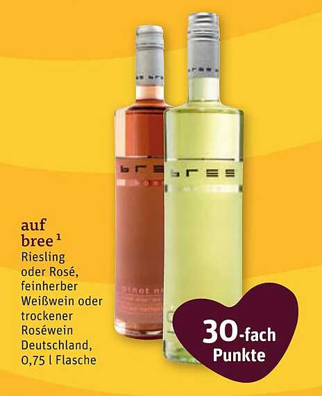 bree Riesling oder Rosé - feinherber Weißwein oder trockener Roséwein, 0,75 l Flasche