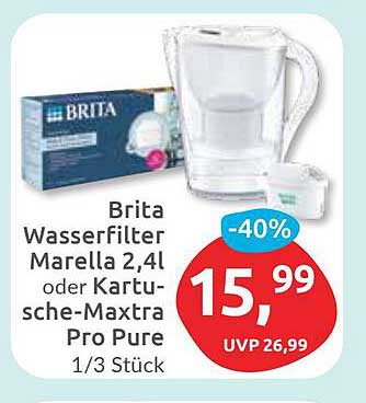 Brita Wasserfilter Marella 2,4l oder Kartusche Maxtra Pro Pure