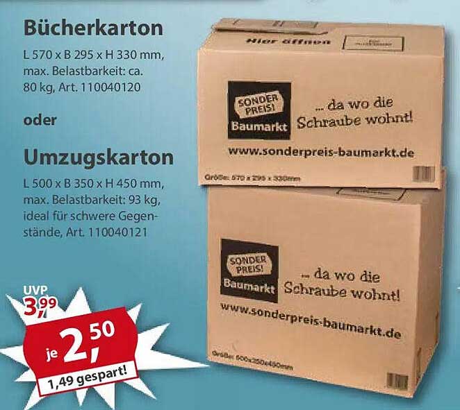 Bücherkarton oder Umzugskarton