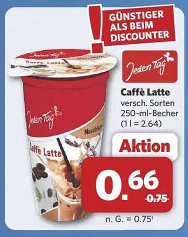 Caffè Latte verschiedene Sorten 250-ml-Becher
