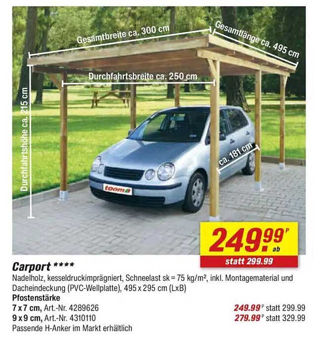 Verwunderlich Toom Carport 199 Euro Fotos