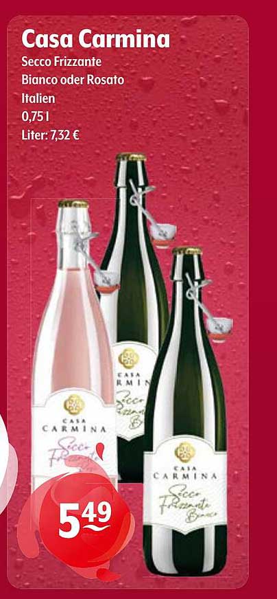 Casa Carmina Secco Frizzante Bianco oder Rosato 0,75l