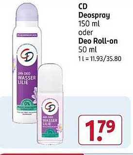 CD Deospray 150 ml oder Deo Roll-on 50 ml